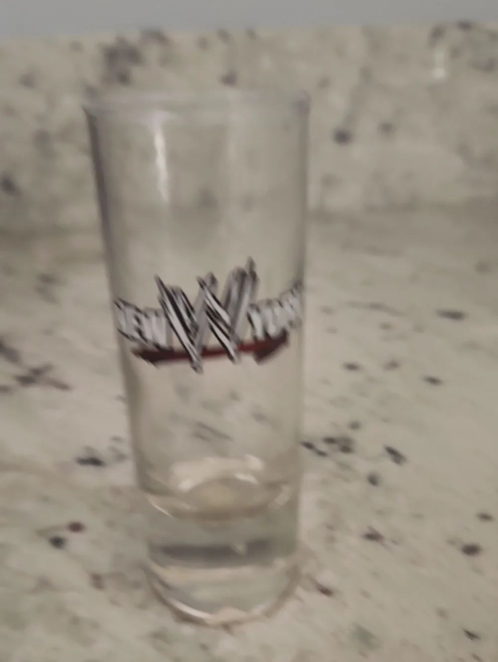 WWE Clear Shot Glass with Black and Red Logo